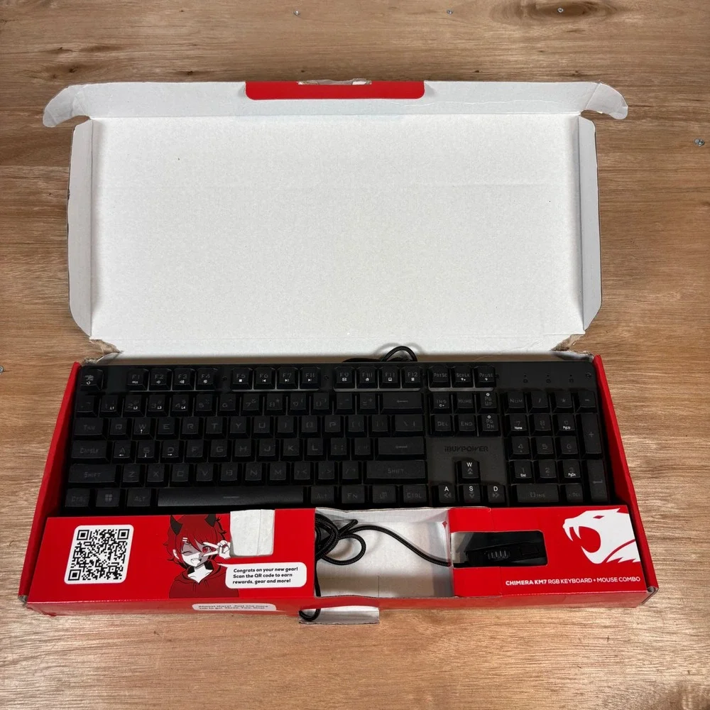iBUYPOWER Chimera KM7 RGB Gaming Keyboard and Mouse Combo Wired Black‎ Set